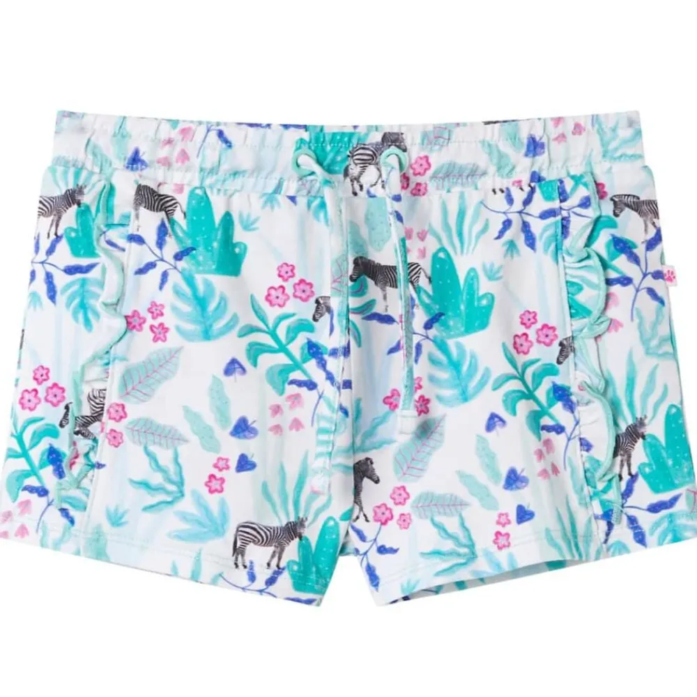 vidaXL Short pour enfants avec cordon de serrage écru et menthe foncée 128
