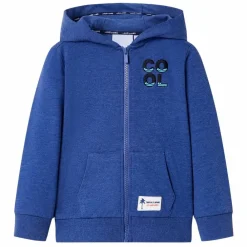 vidaXL Sweat-shirt à capuche fermeture éclair enfants foncé mélangé 92