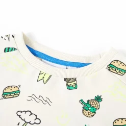 Vêtements & Accessoires-vidaXL Sweat-shirt pour enfants écru doux 104