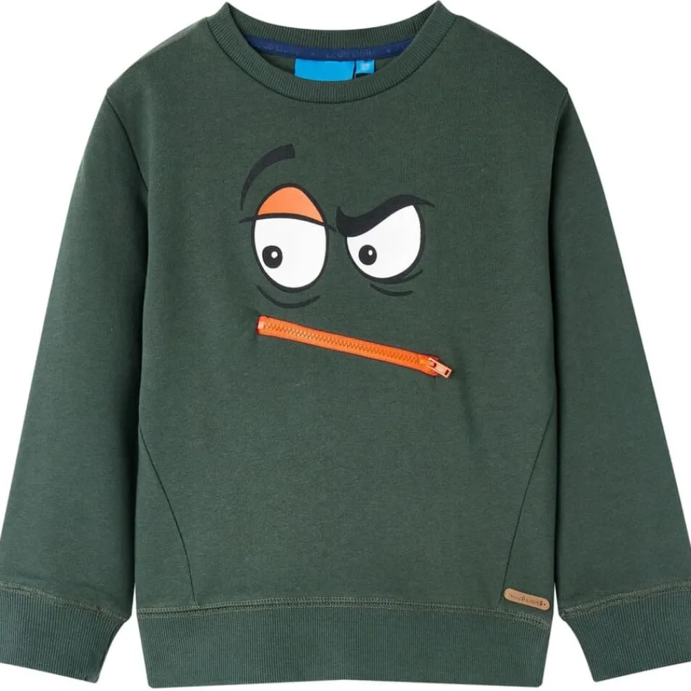 Vêtements & Accessoires-vidaXL Sweatshirt pour enfants vert foncé 92