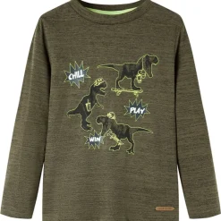 vidaXL T-shirt enfant manches longues foncé mélangé 92