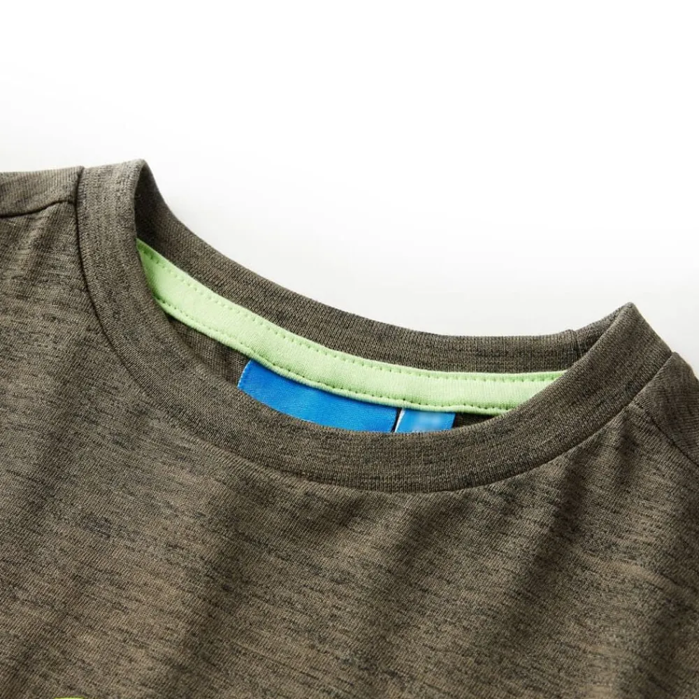 vidaXL T-shirt enfant manches longues foncé mélangé 92