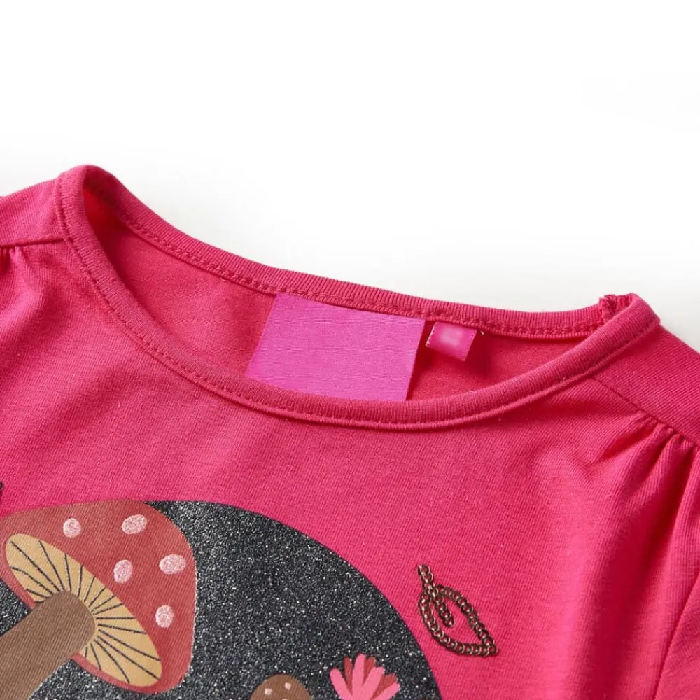 Vêtements & Accessoires-vidaXL T-shirt enfants à manches longues vif 104 Rose