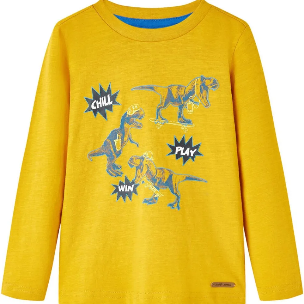 Vêtements & Accessoires-vidaXL T-shirt enfants à manches longues 104 Ocre