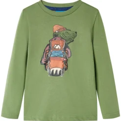 Vêtements & Accessoires-vidaXL T-shirt enfants à manches longues clair 104 Kaki