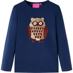 Vêtements & Accessoires-vidaXL T-shirt enfants à manches longues 92 Bleu marine