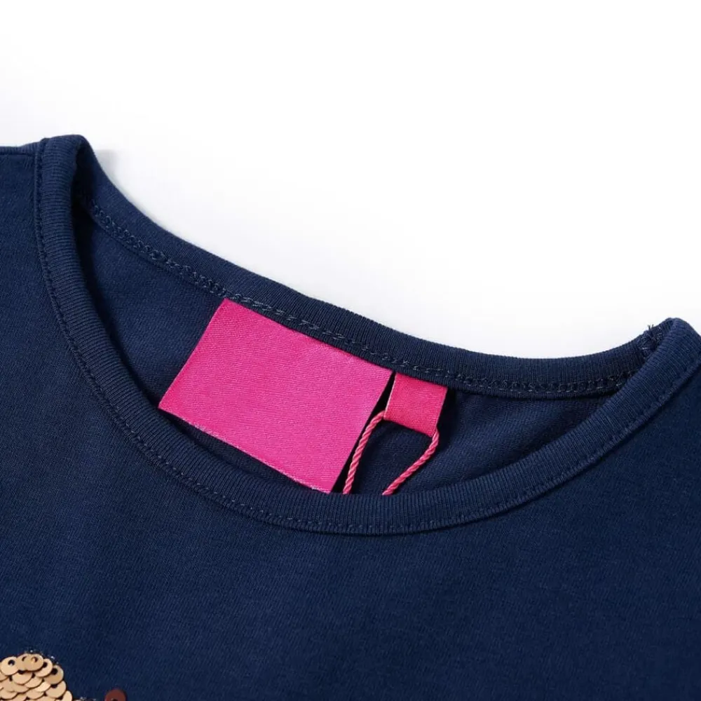 Vêtements & Accessoires-vidaXL T-shirt enfants à manches longues 92 Bleu marine
