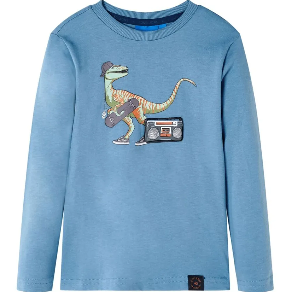 Vêtements & Accessoires-vidaXL T-shirt enfants à manches longues moyen 92 Bleu