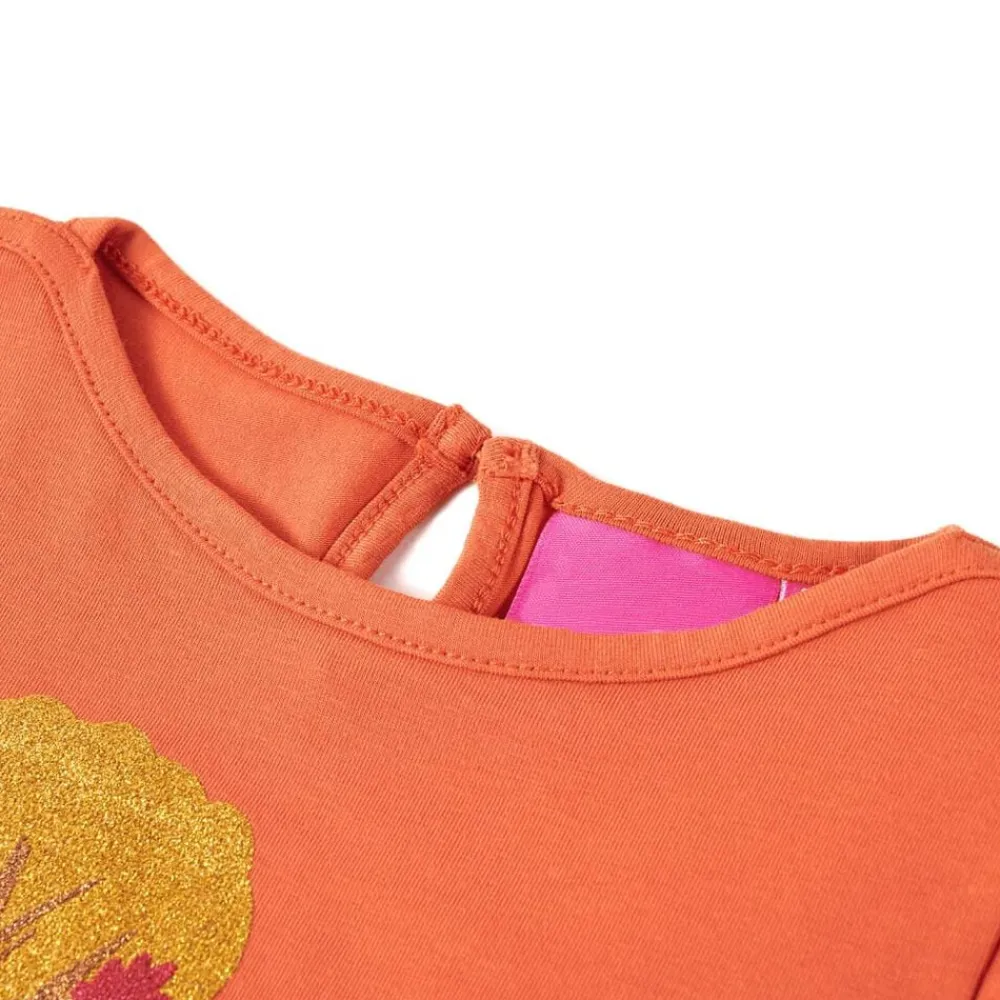 Vêtements & Accessoires-vidaXL T-shirt enfants à manches longues brûlé 116 Orange