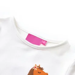 Vêtements & Accessoires-vidaXL T-shirt enfants à manches longues écru 104 &Eacute;cru