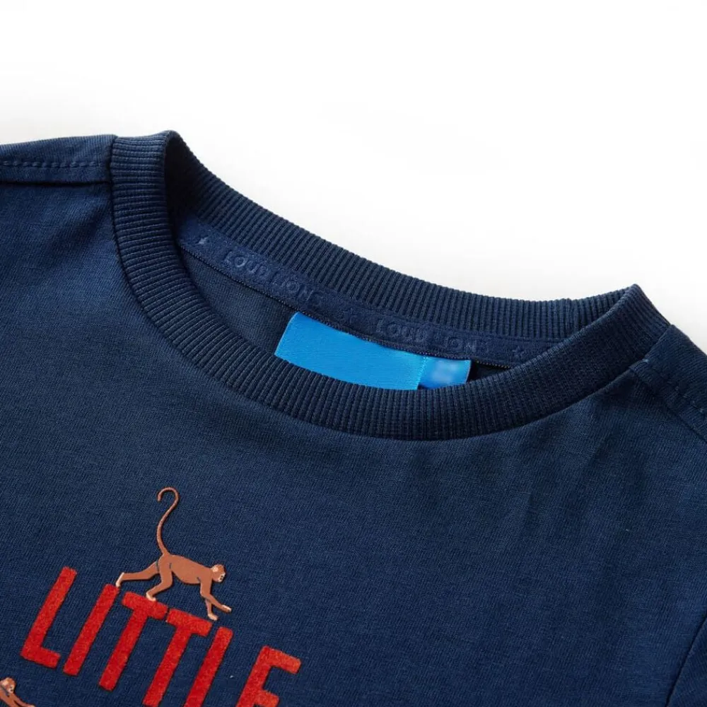 Vêtements & Accessoires-vidaXL T-shirt enfants à manches longues 92 Bleu marine