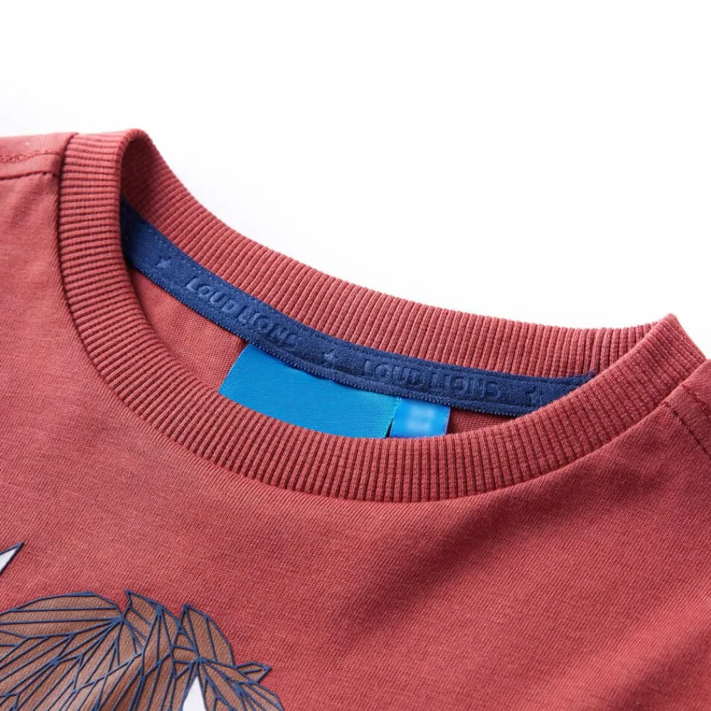 Vêtements & Accessoires-vidaXL T-shirt enfants à manches longues brûlé 116 Rouge
