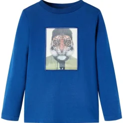 Vêtements & Accessoires-vidaXL T-shirt enfants à manches longues 128 Bleu foncé