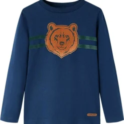Vêtements & Accessoires-vidaXL T-shirt enfants à manches longues 92 Bleu marine