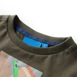 Vêtements & Accessoires-vidaXL T-shirt enfants à manches longues kaki 104