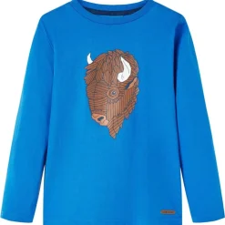 Vêtements & Accessoires-vidaXL T-shirt enfants à manches longues cobalt 116 Bleu