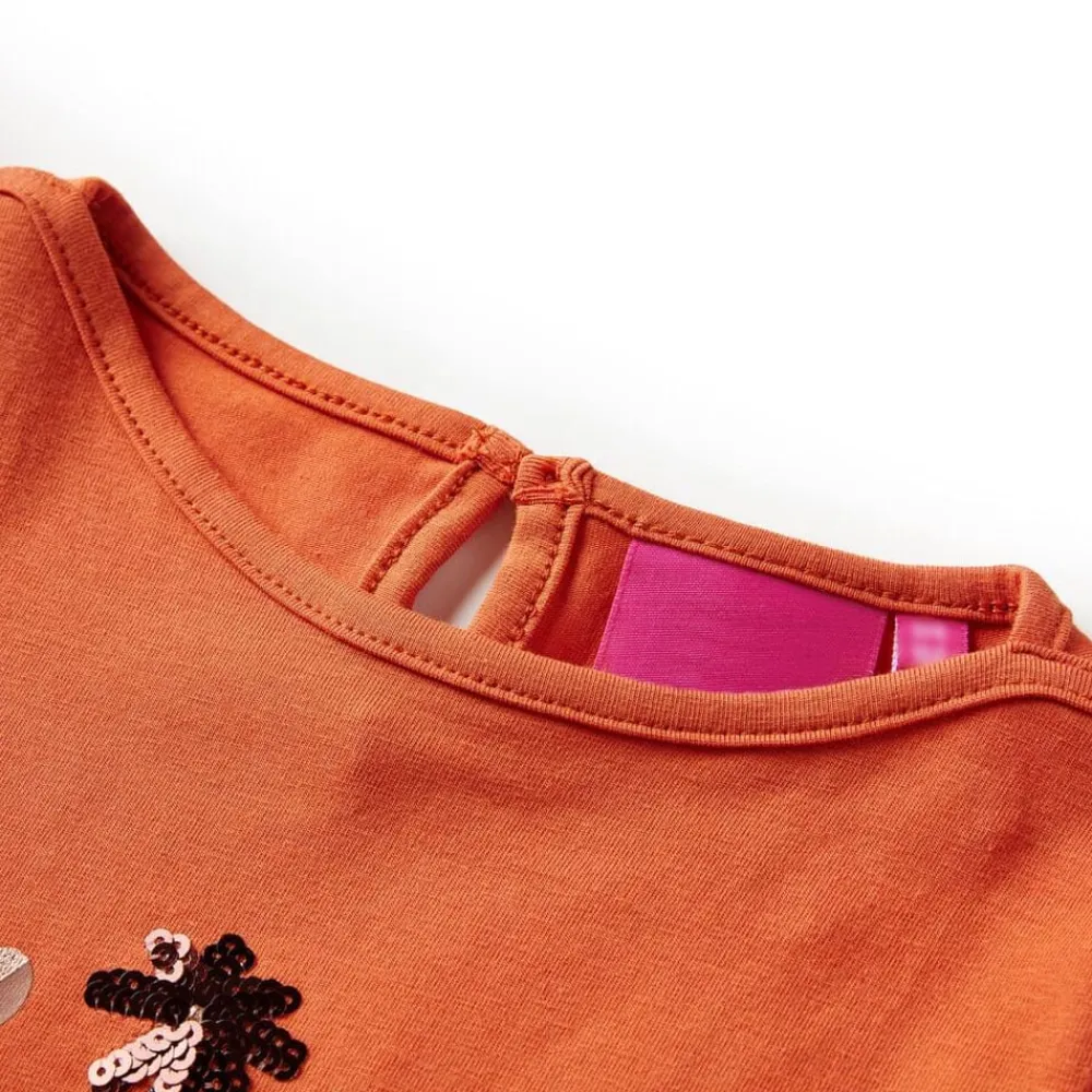 Vêtements & Accessoires-vidaXL T-shirt enfants à manches longues brûlé 92 Orange