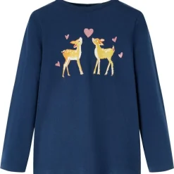 Vêtements & Accessoires-vidaXL T-shirt enfants à manches longues 92 Bleu marine