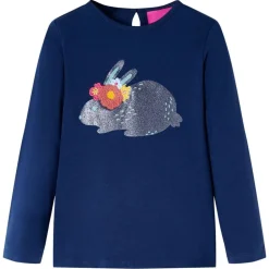 Vêtements & Accessoires-vidaXL T-shirt enfants manches longues marine 104 Bleu
