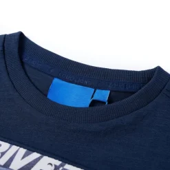 Vêtements & Accessoires-vidaXL T-shirt enfants manches longues mélange 104 Bleu marine