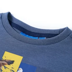 Vêtements & Accessoires-vidaXL T-shirt enfants manches longues mélange bleu 116