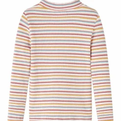 Vêtements & Accessoires-vidaXL T-shirt enfants manches longues faux col roulé écru 92 &Eacute;cru