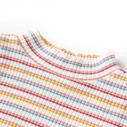 Vêtements & Accessoires-vidaXL T-shirt enfants manches longues faux col roulé écru 92 &Eacute;cru