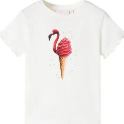 Vêtements & Accessoires-vidaXL T-shirt enfants rose écru 104 &Eacute;cru