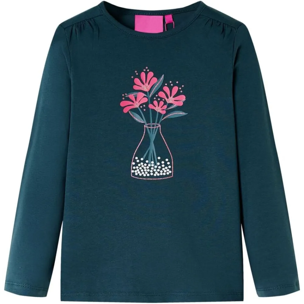 vidaXL T-shirt pour enfants à manches longues foncé 104