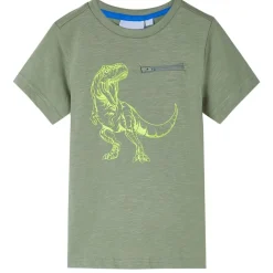 Vêtements & Accessoires-vidaXL T-shirt pour enfants à manches courtes clair 104 Kaki