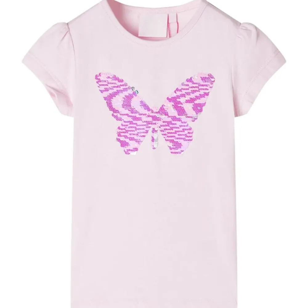 vidaXL T-shirt pour enfants à mancherons rose pâle 104