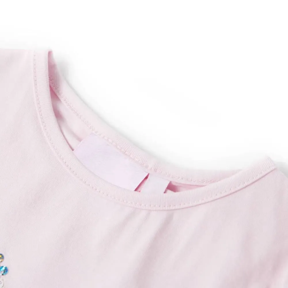 vidaXL T-shirt pour enfants à mancherons rose pâle 104