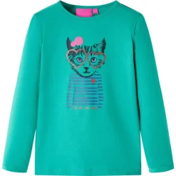 Vêtements & Accessoires-vidaXL T-shirt pour enfants à manches longues 104 Vert vif