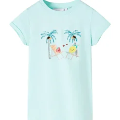 Vêtements & Accessoires-vidaXL T-shirt pour enfants clair 128 Aqua