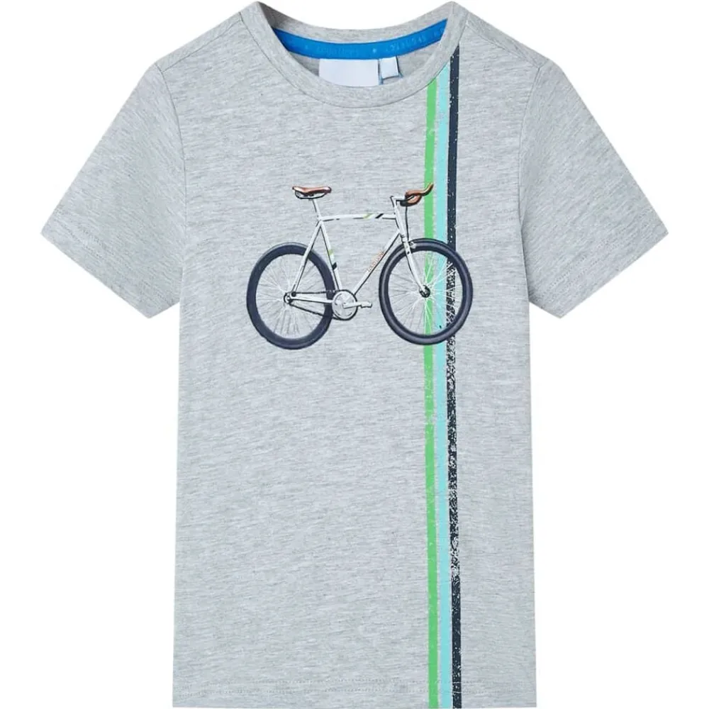 Vêtements & Accessoires-vidaXL T-shirt pour enfants avec manches courtes 140 Gris