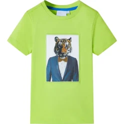 vidaXL T-shirt pour enfants avec manches courtes vert citron 116
