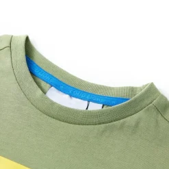 Vêtements & Accessoires-vidaXL T-shirt pour enfants avec manches courtes clair 116 Kaki