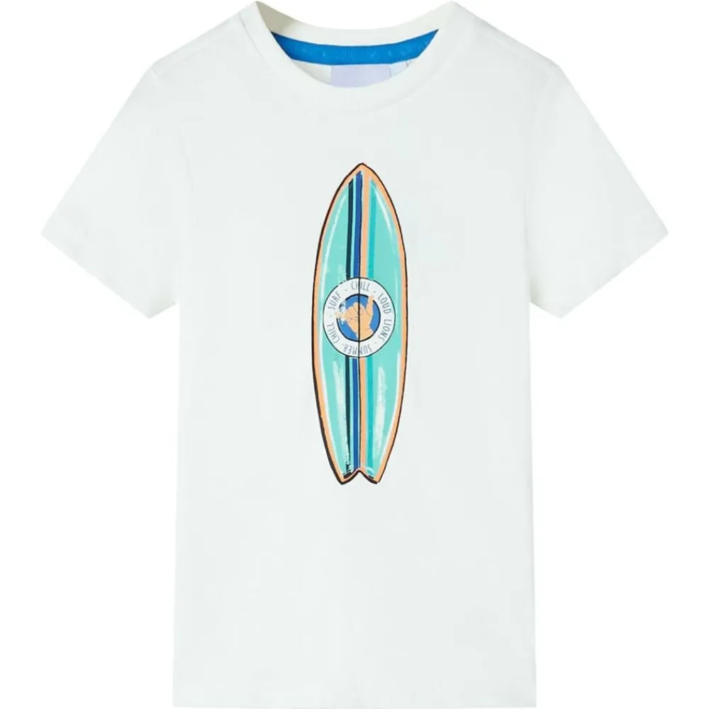 Vêtements & Accessoires-vidaXL T-shirt pour enfants avec manches courtes écru 116 Écru