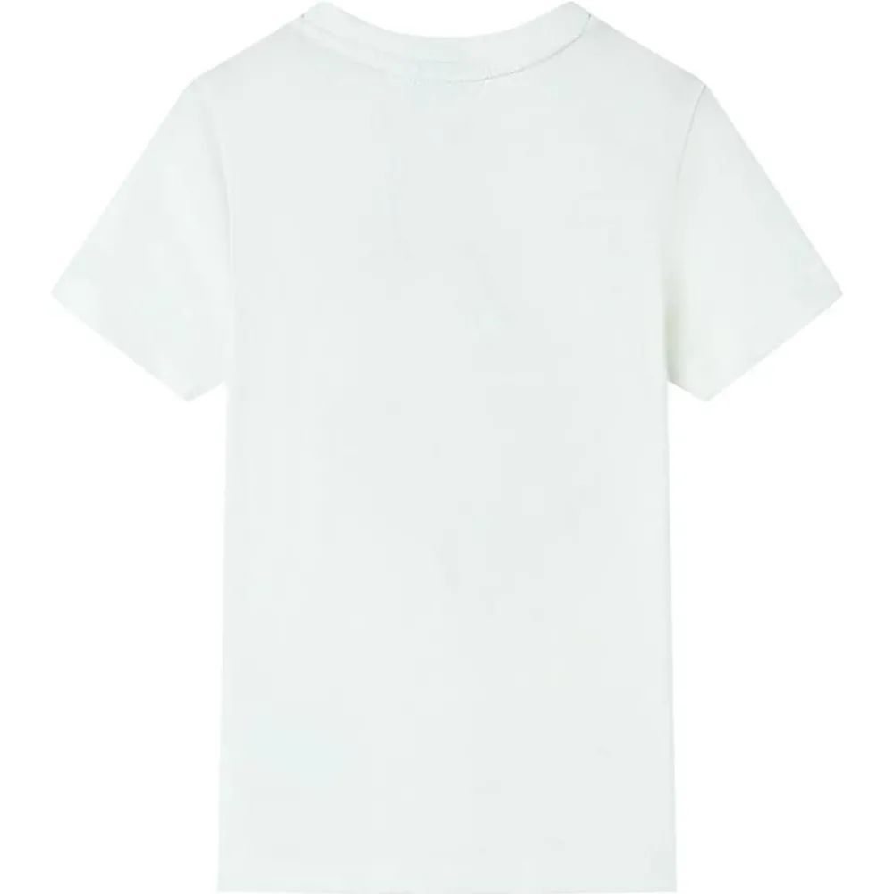 Vêtements & Accessoires-vidaXL T-shirt pour enfants avec manches courtes écru 116 Écru