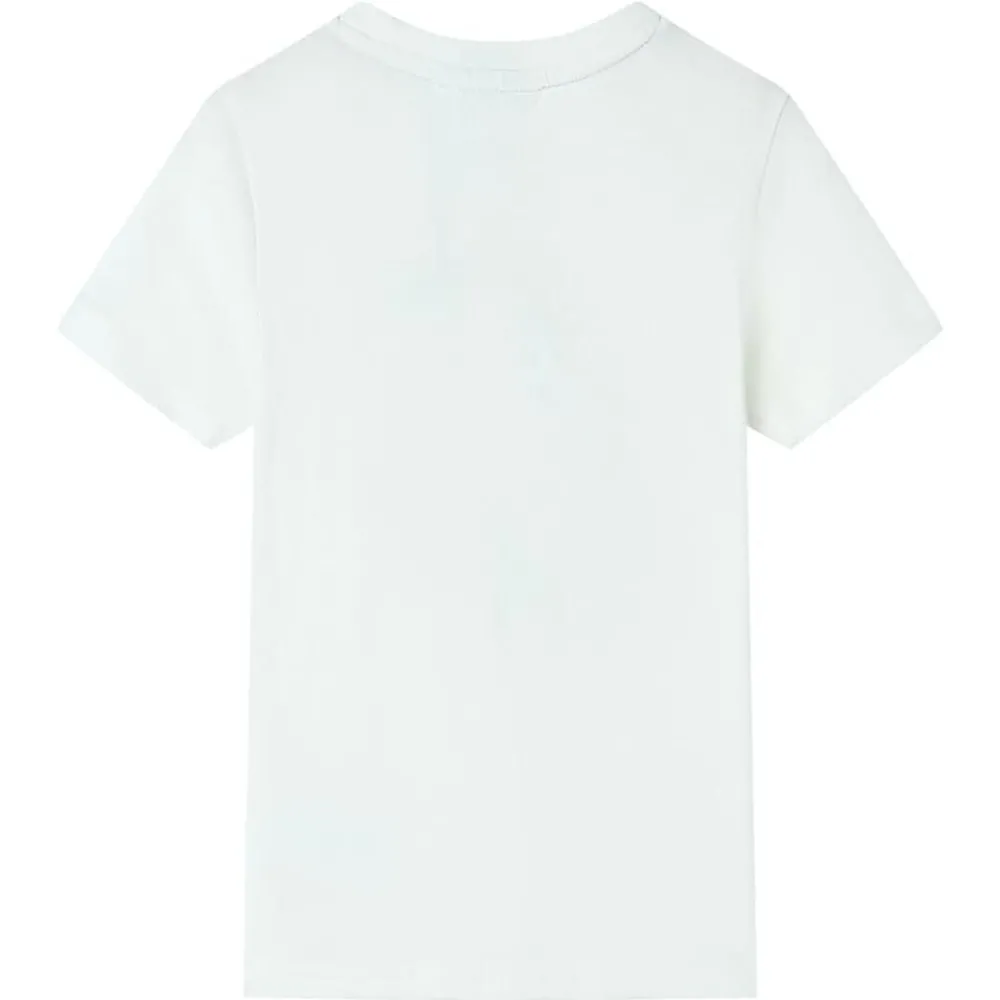 Vêtements & Accessoires-vidaXL T-shirt pour enfants avec manches courtes écru 140 Écru