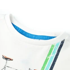 Vêtements & Accessoires-vidaXL T-shirt pour enfants avec manches courtes écru 140 Écru