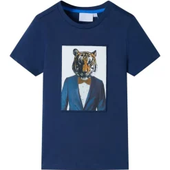 vidaXL T-shirt pour enfants avec manches courtes foncé 128