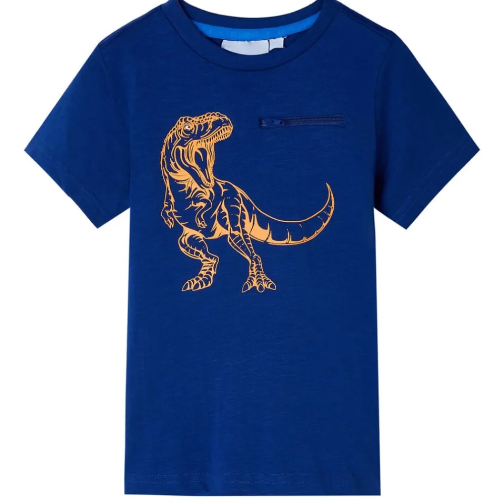 Vêtements & Accessoires-vidaXL T-shirt pour enfants avec manches courtes foncé 104 Bleu