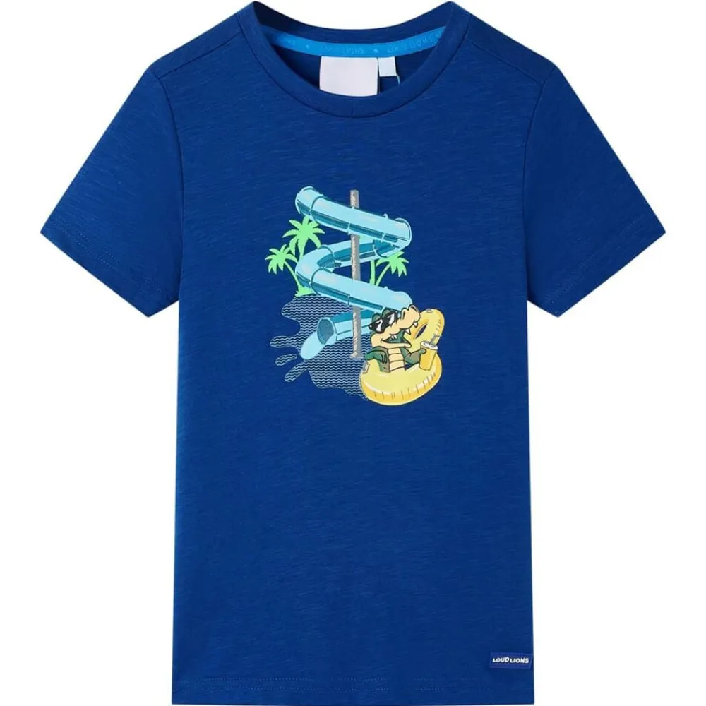 Vêtements & Accessoires-vidaXL T-shirt pour enfants foncé 128 Bleu