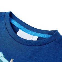 Vêtements & Accessoires-vidaXL T-shirt pour enfants foncé 128 Bleu