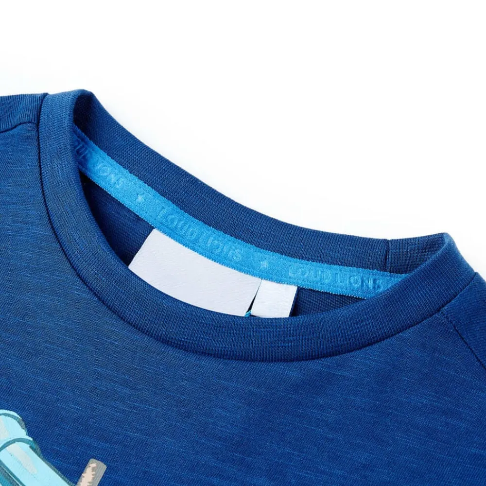 Vêtements & Accessoires-vidaXL T-shirt pour enfants foncé 128 Bleu