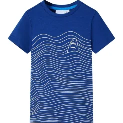 Vêtements & Accessoires-vidaXL T-shirt pour enfants foncé 128 Bleu