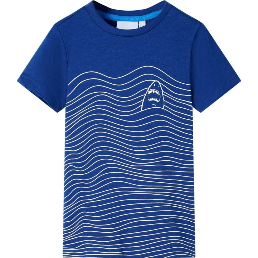 Vêtements & Accessoires-vidaXL T-shirt pour enfants foncé 128 Bleu