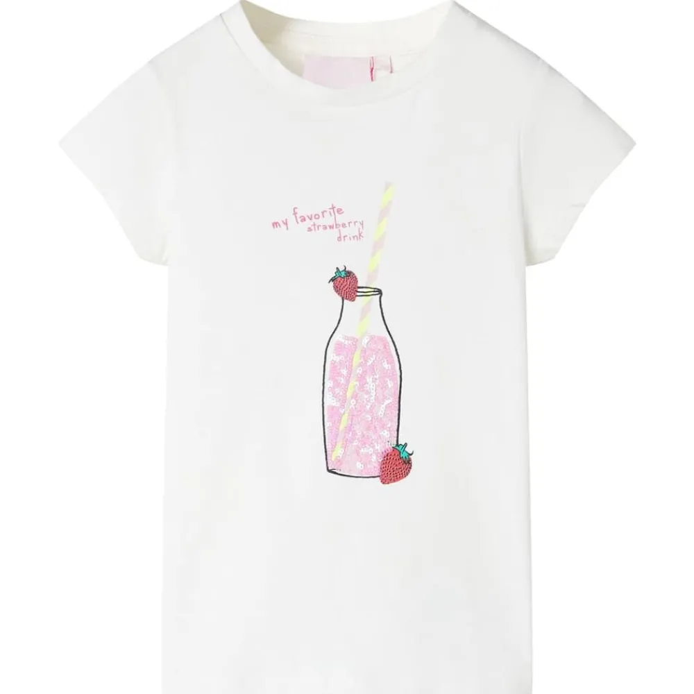 Vêtements & Accessoires-vidaXL T-shirt pour enfants écru 140 Écru