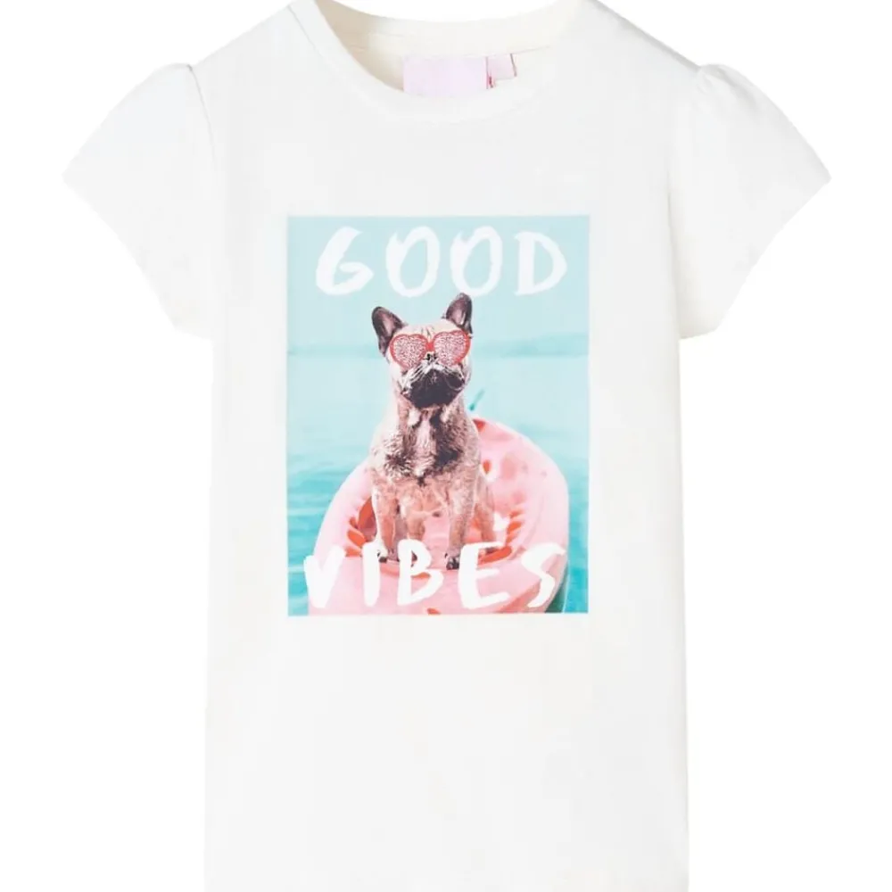 vidaXL T-shirt pour enfants écru 140